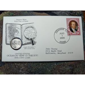 2005-D Nickel • First Day Issue • Lewis & Clark • Denver Mint